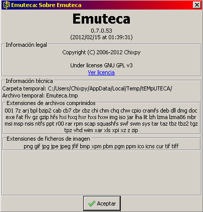 Sobre... Emuteca 0.7.0.53