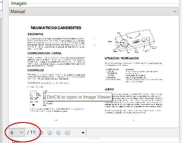 Varias imágenes asignadas al manual de un juego